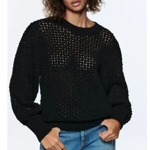 Old Navy Black Open-Knit Women's Sweater
